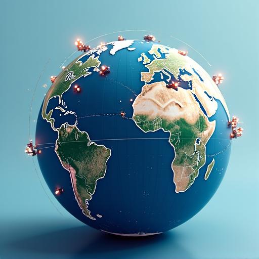 Global shipping map